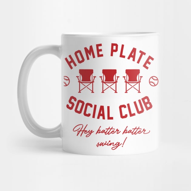 Home Plate Social Club Hey Batter Batter Swing Baseball by CrosbyD